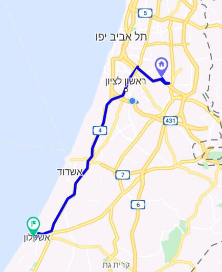 מחיר מונית משדה התעופה לאשקלון