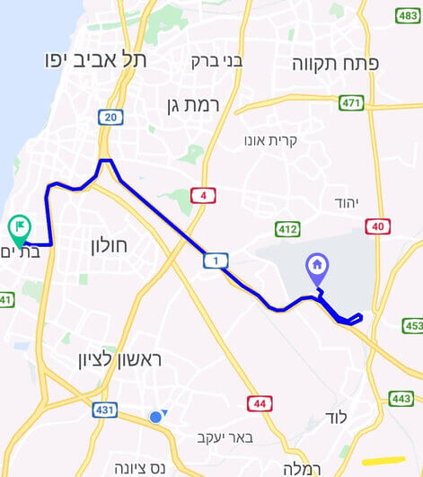 מחיר מונית משדה התעופה לבת ים