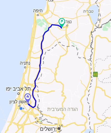 Taxi price from the airport to Migdal HaEmek